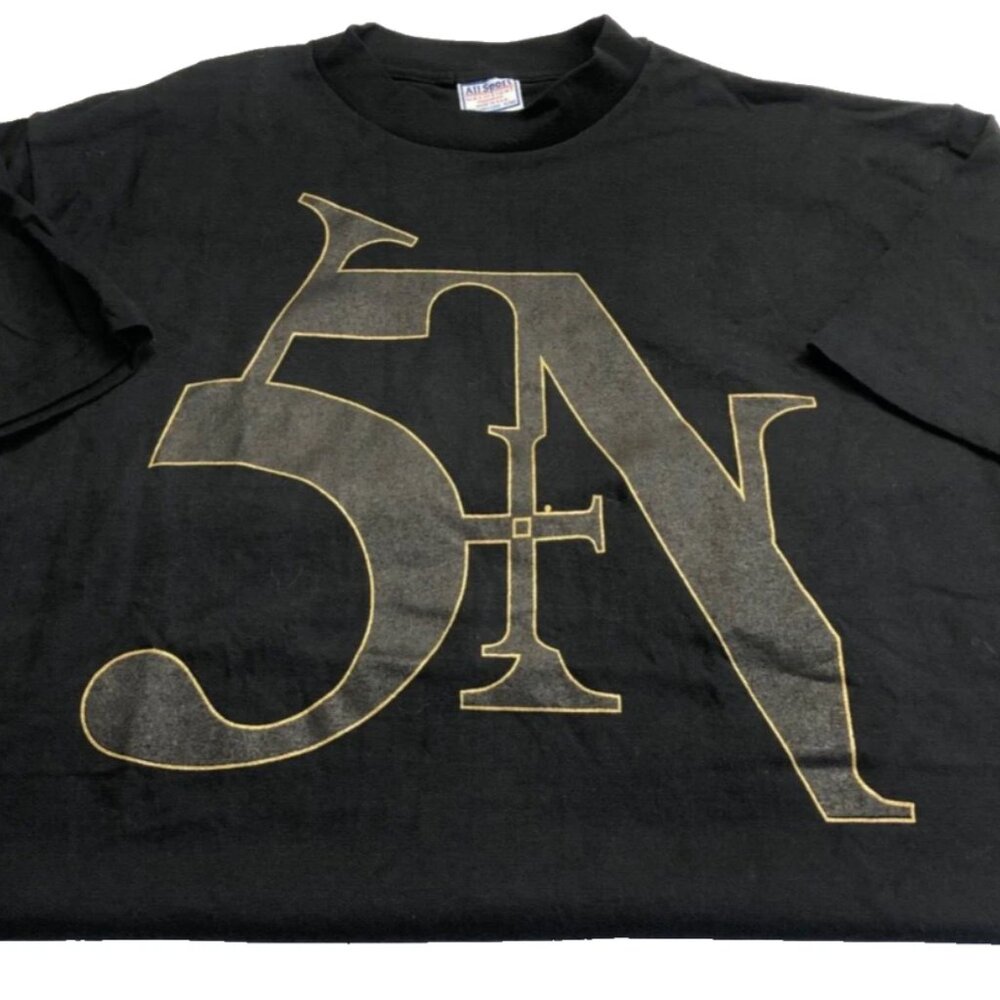 Vintage 90's NIN Nine Inch Nails SIN Tee T Shirt Black w/Gold Graphics Size XL